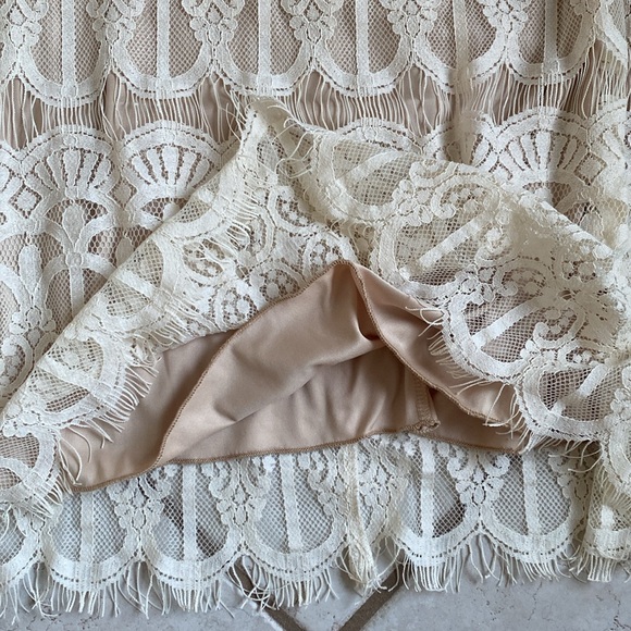 Speechless Boho Sheath Dress size small beige nude lace overlay S mini - Picture 4 of 7